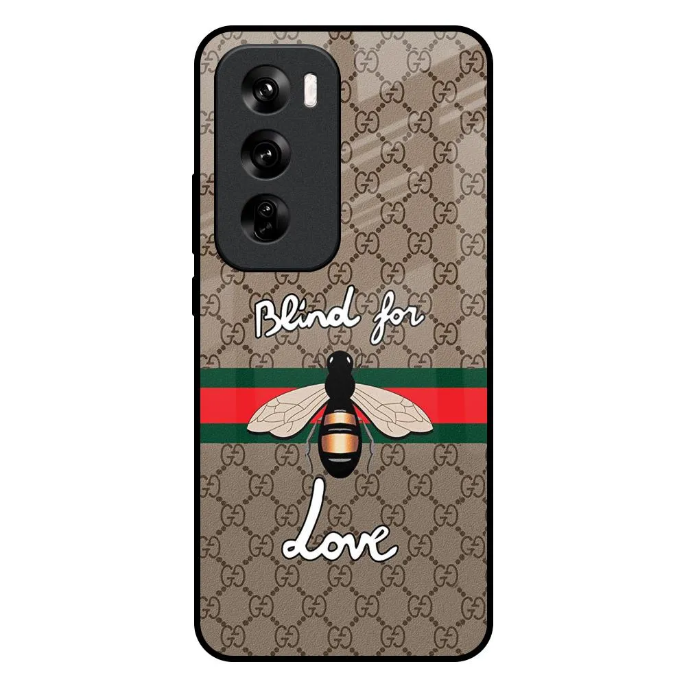 Blind For Love Glass Case for Oppo Reno 12 5G Glossy Pattern Soft Surface