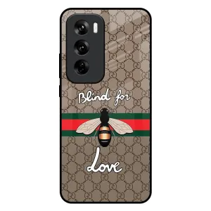 Blind For Love Glass Case for Oppo Reno 12 5G Glossy Pattern Soft Surface