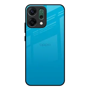Blue Aqua Glass Case for Oppo Reno14 Pro 5G Flexible Shell Premium Surface Texture