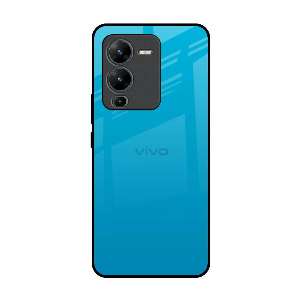 Anti glare Blue Aqua Glass Case for Vivo V25 Pro