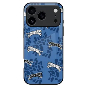 Blue Cheetah Glass Case for iPhone 17 Pro Max Simple Look