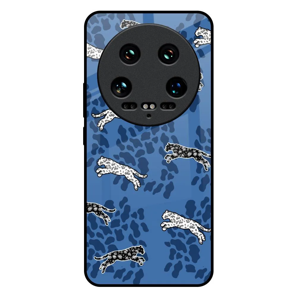 Classic Touch Stylish Form Blue Cheetah Glass Case for Mi 14 Ultra 5G