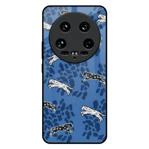 Classic Touch Stylish Form Blue Cheetah Glass Case for Mi 14 Ultra 5G