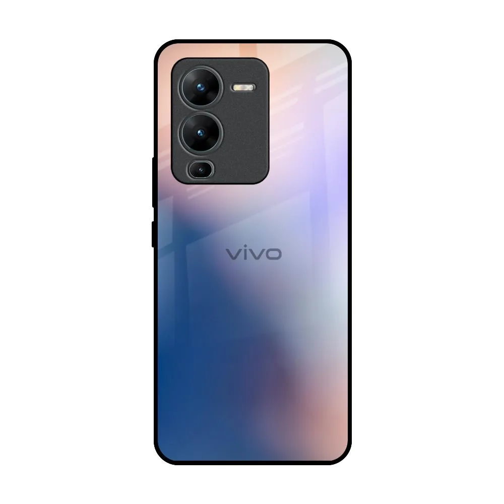 Gloss Touch Blue Mauve Gradient Glass Case for Vivo V25 Pro