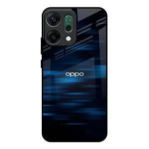 Blue Rough Abstract Glass Case for Oppo Reno14 Pro 5G Smooth Layer Texture