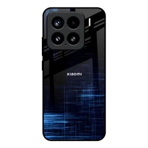 Slim Design Blue Scratch Glass Case for Mi 15 5G