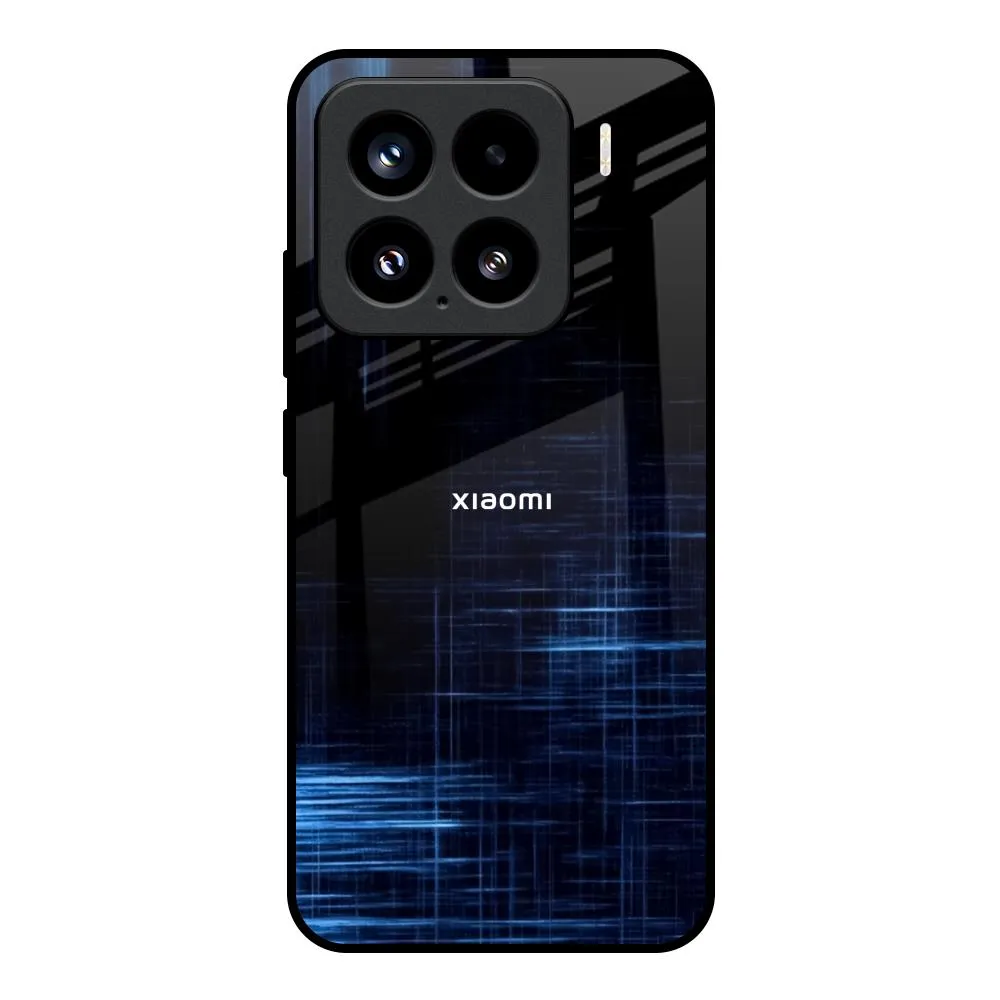 Slim Design Blue Scratch Glass Case for Mi 15 5G