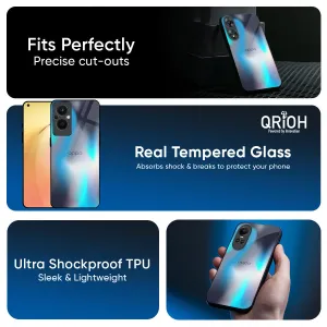 Compact Texture Layer Blue Swan Shadow Glass Case for Oppo Reno13 Pro 5G