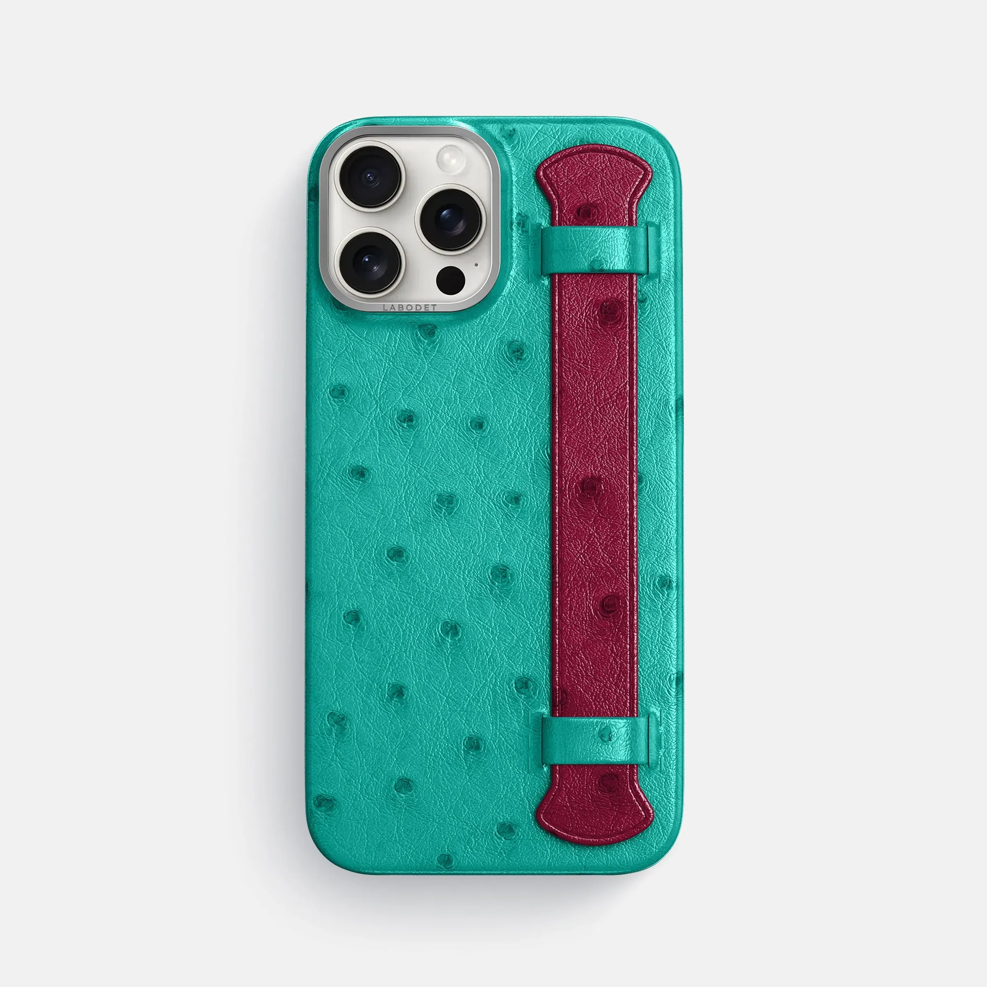 Handle Case Color?? For iPhone 16 Pro Max In Ostrich Rugged Pattern Design