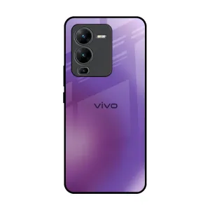 Comfort Fit Edge Elegant Touch Ultraviolet Gradient Glass Case for Vivo V25 Pro