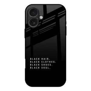 Black Soul Glass Case for iPhone 17 Soft Edge Look
