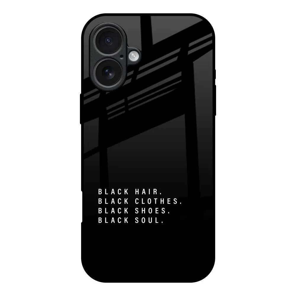 Black Soul Glass Case for iPhone 17 Soft Edge Look