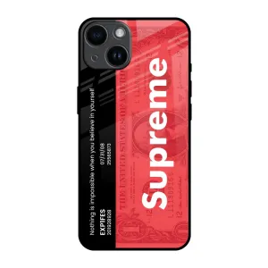 Flexible Pattern Texture Urban Fashion Supreme Ticket Glass Case for iPhone 14