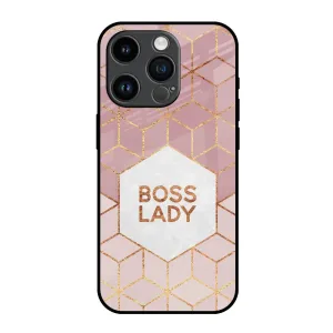 Boss Lady Glass Case for iPhone 14 Pro Tactile Feel Stylish Cover