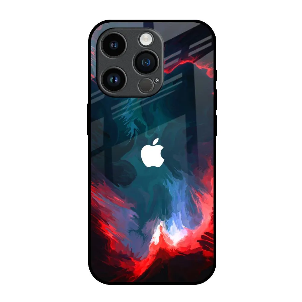 Marble finish Brush Art Glass Case For iPhone 14 Pro