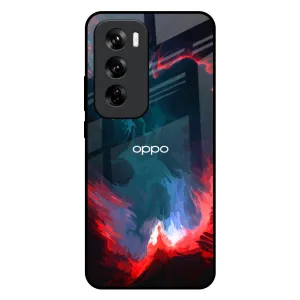 Scratch Guard Brush Art Glass Case For Oppo Reno 12 5G
