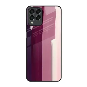 Soft Surface Design Gradient Design Brush Stroke Art Glass Case for Samsung Galaxy M53 5G