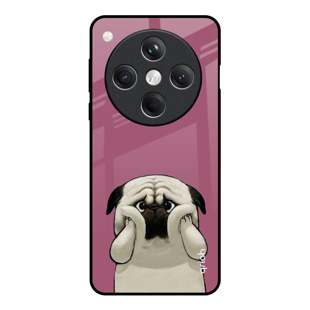 Durable Pattern Texture Magnetic Mount Funny Pug Face Glass Case For Oppo Find X8 5G