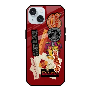 Lightweight Frame Gryffindor Glass Case for iPhone 15
