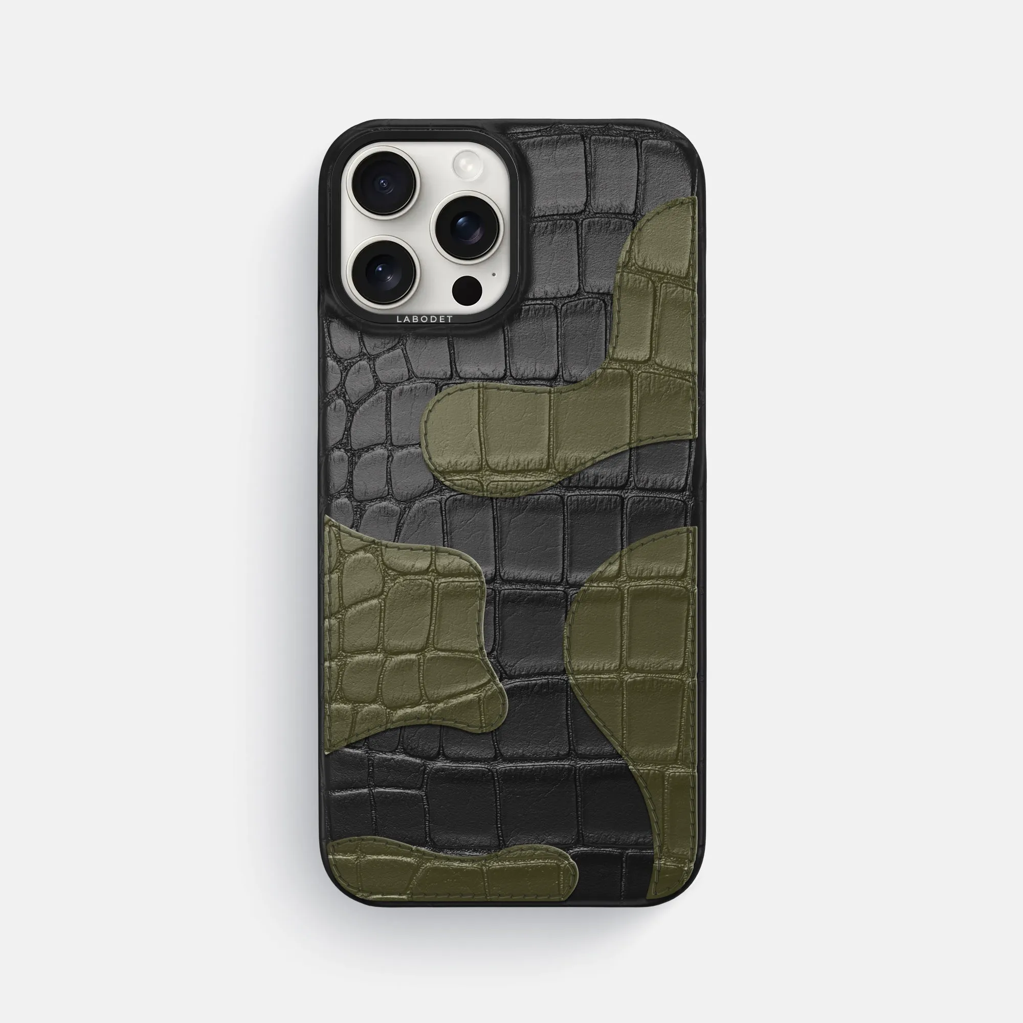 Camouflage Case For iPhone 16 Pro Max In Alligator Soft Layer Texture Shock Surface Layer