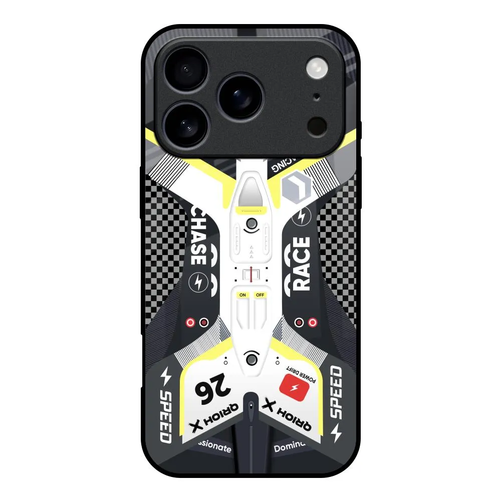 Car Enthusiast Glass Case for iPhone 17 Pro Comfort Grip