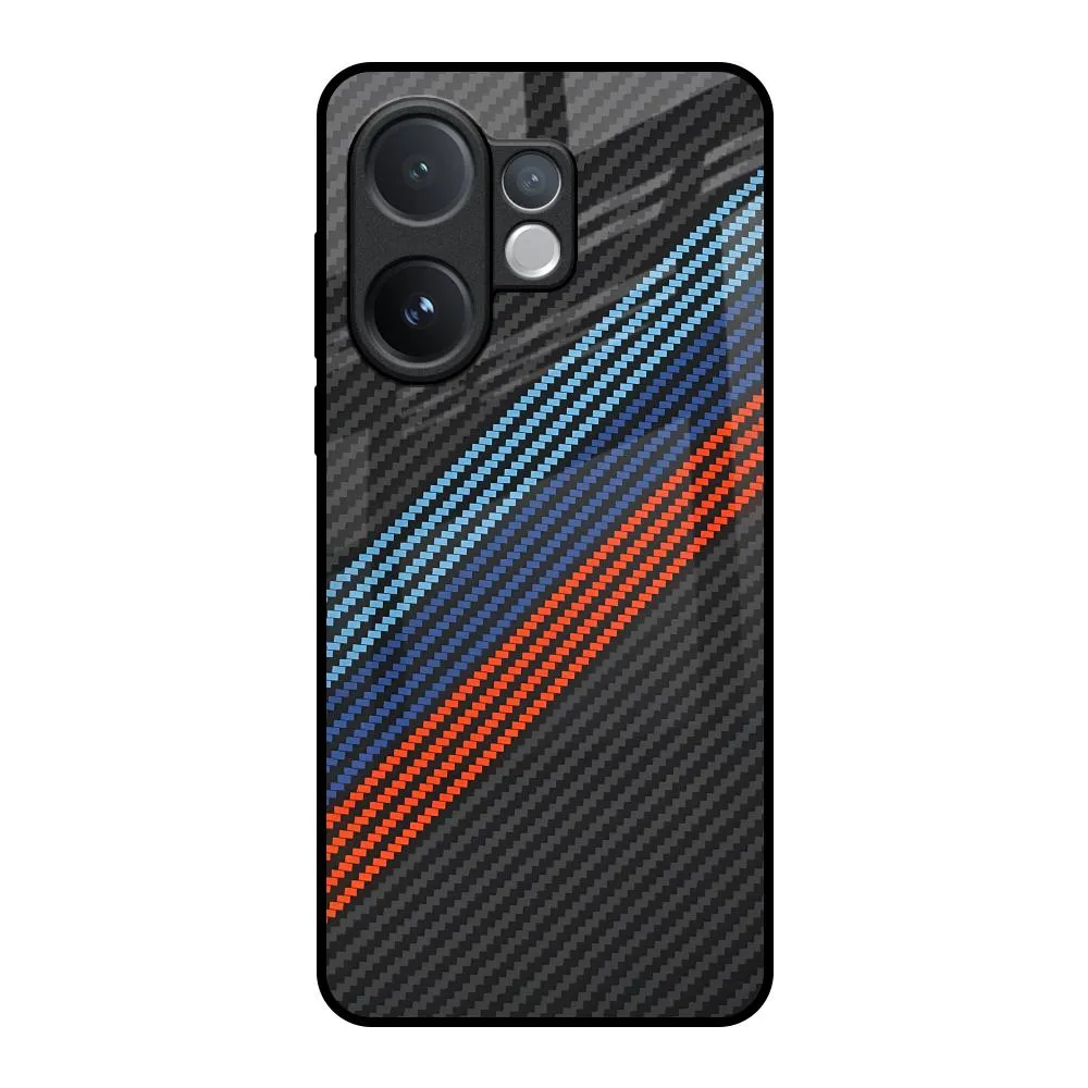 Vivid Design Texture Minimal Feature Carbon Inspired Glass Case for Vivo V60 5G