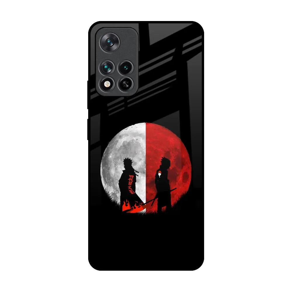 Durable Detail Anime Red Moon Glass Case for Mi 11i