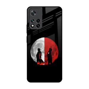 Durable Detail Anime Red Moon Glass Case for Mi 11i