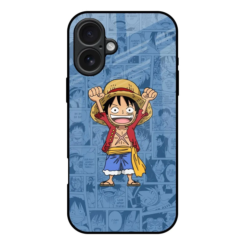 Smooth Layer Texture Chubby Anime Glass Case for iPhone 17