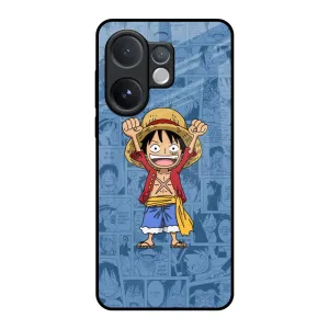 Color Pattern Chubby Anime Glass Case for Vivo V60 5G
