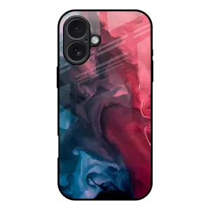 Textured Surface Non slip grip Blue & Red Smoke Glass Case for iPhone 17