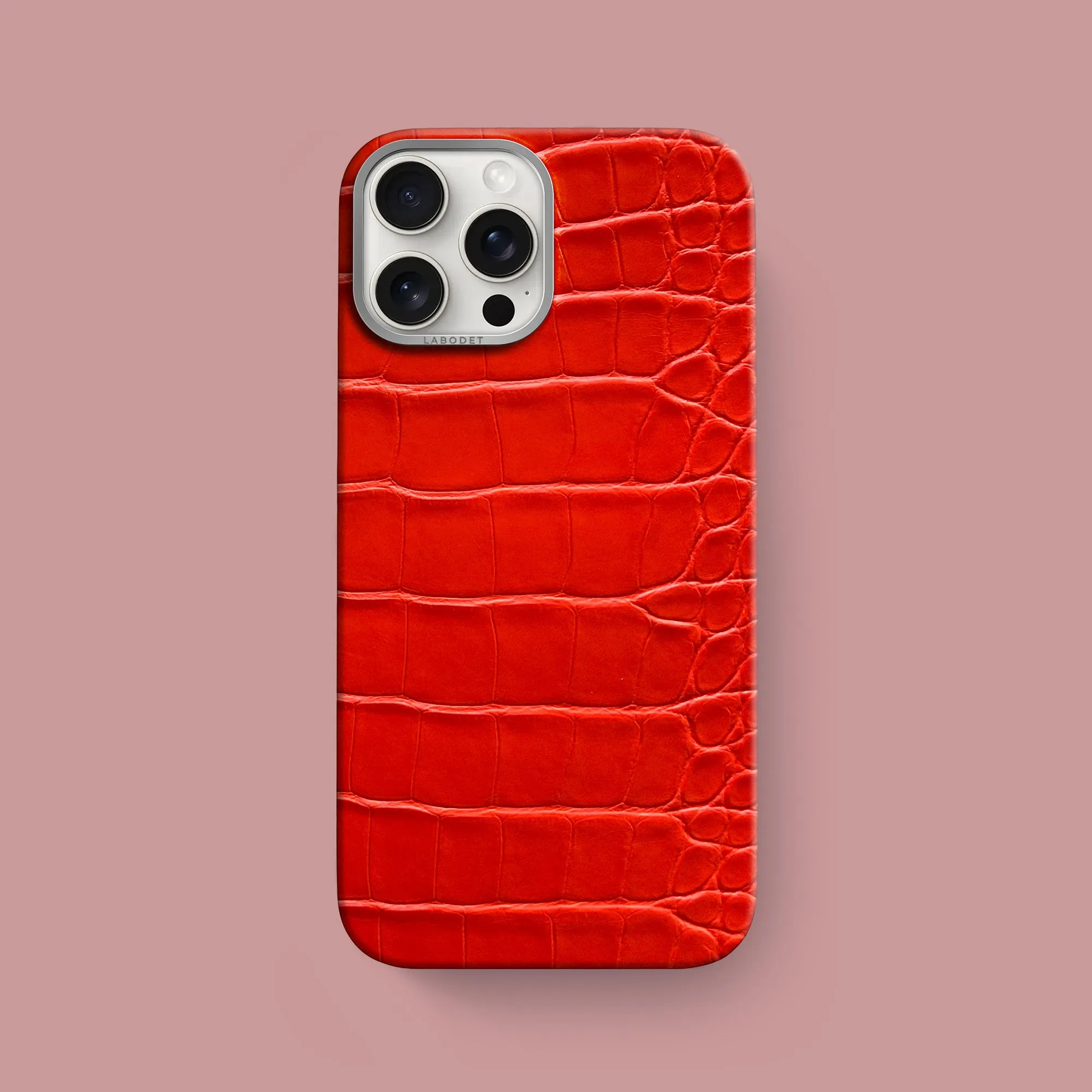 Elegant Look Smart Accessory Classic Case Deep Coral For iPhone 16 Pro Max In Alligator