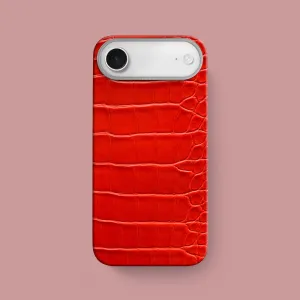 Classic Case Deep Coral For iPhone 17 Air In Alligator Protective Pattern Texture Minimal Design