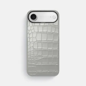 Elegant Detail Trendy Detailing Classic Case For iPhone 17 Air In Metallic Alligator