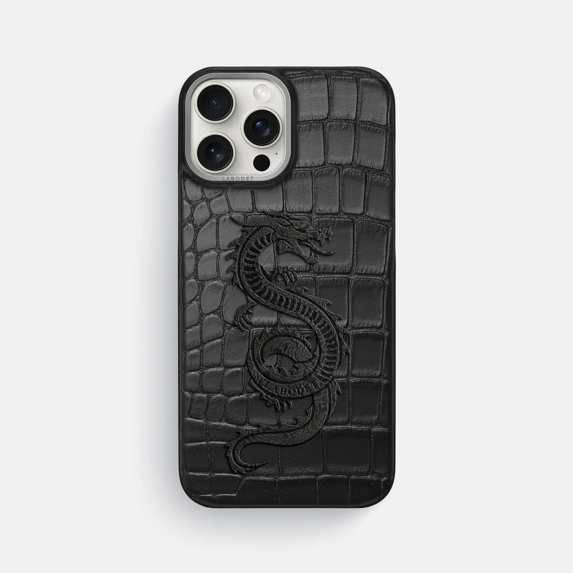 Minimal Edge Design Classic Case With Carbon Dragon For iPhone 16 Pro Max In Alligator