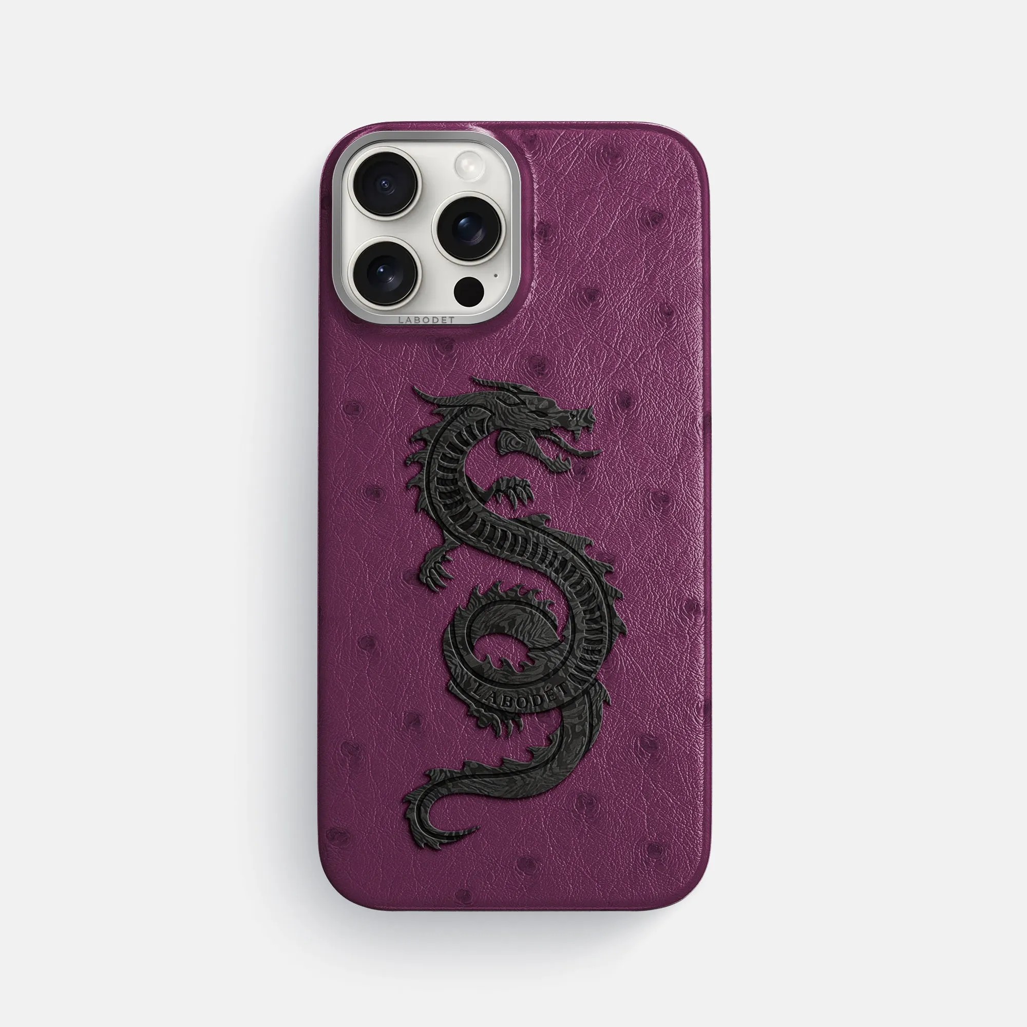 Classic Case With Carbon Dragon For iPhone 16 Pro Max In Ostrich Urban Minimalism