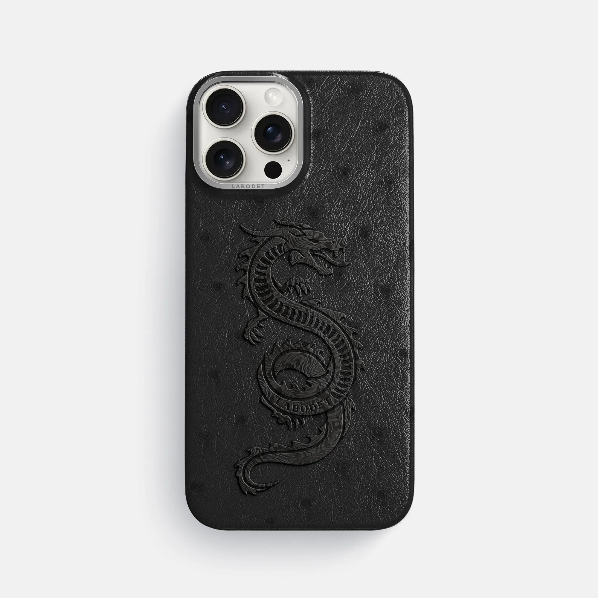 Flexible Detail Protective barrier Classic Case With Carbon Dragon For iPhone 16 Pro Max In Ostrich