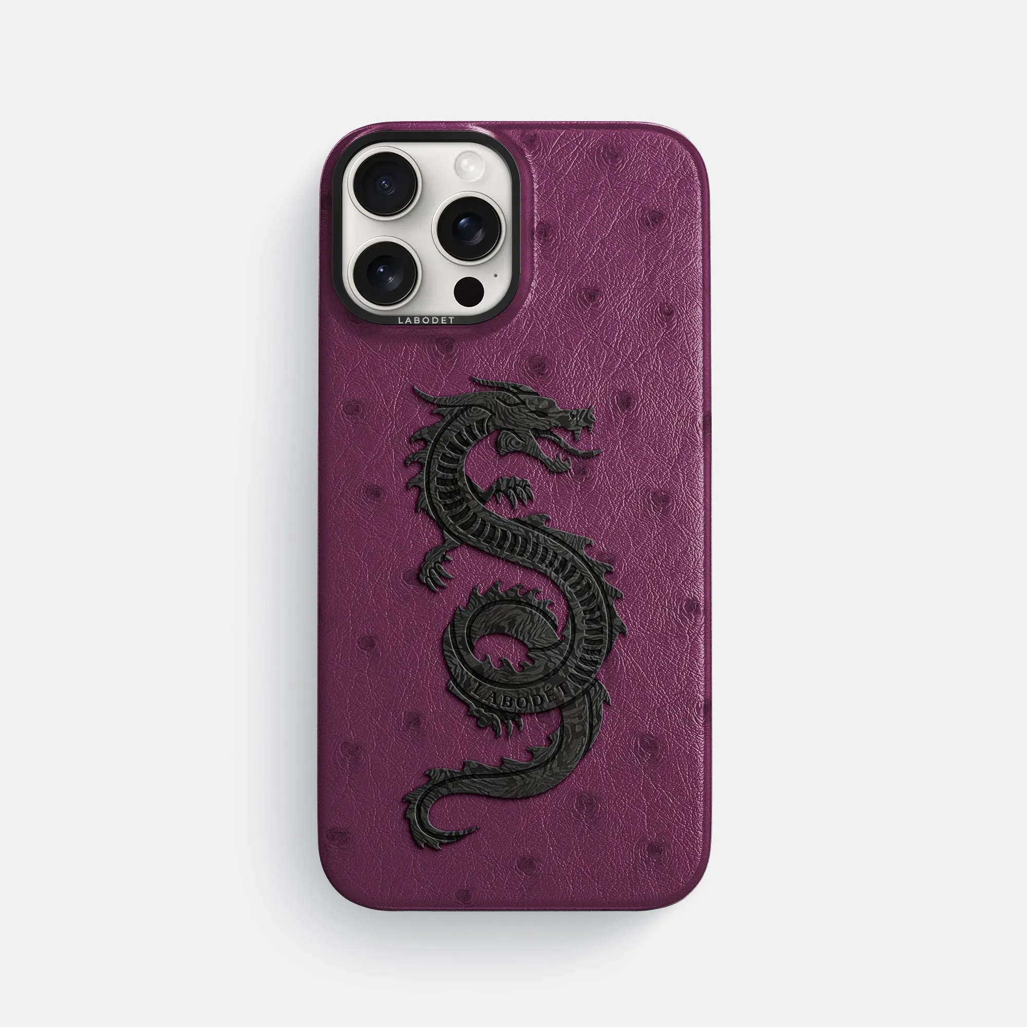 Classic Case With Carbon Dragon For iPhone 16 Pro Max In Ostrich Protective cover