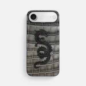 Water Resistant Classic Case With Carbon Dragon For iPhone 17 Air In Patina Alligator