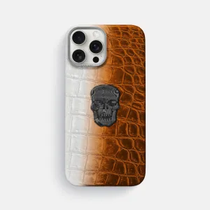 Pocket Friendly Classic Case With Carbon Skull For iPhone 16 Pro Max In Himalayan Crocodile