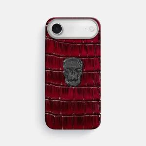 Classic Case With Carbon Skull For iPhone 17 Air In Patina Alligator Elegant Texture Layer Dust proof