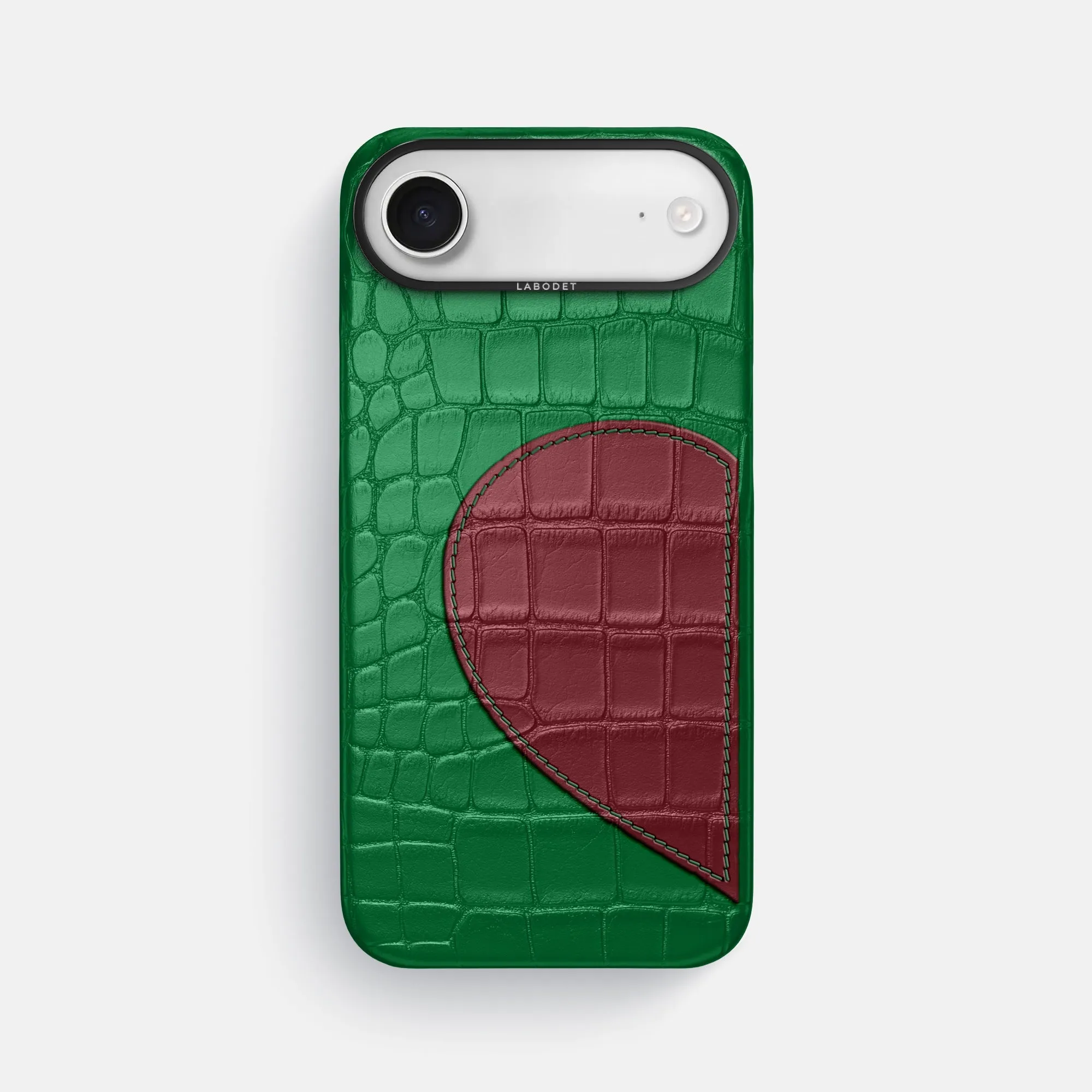 Classic Case With Half Heart - Left For iPhone 17 Air In Alligator Modern Look Protective Design Texture
