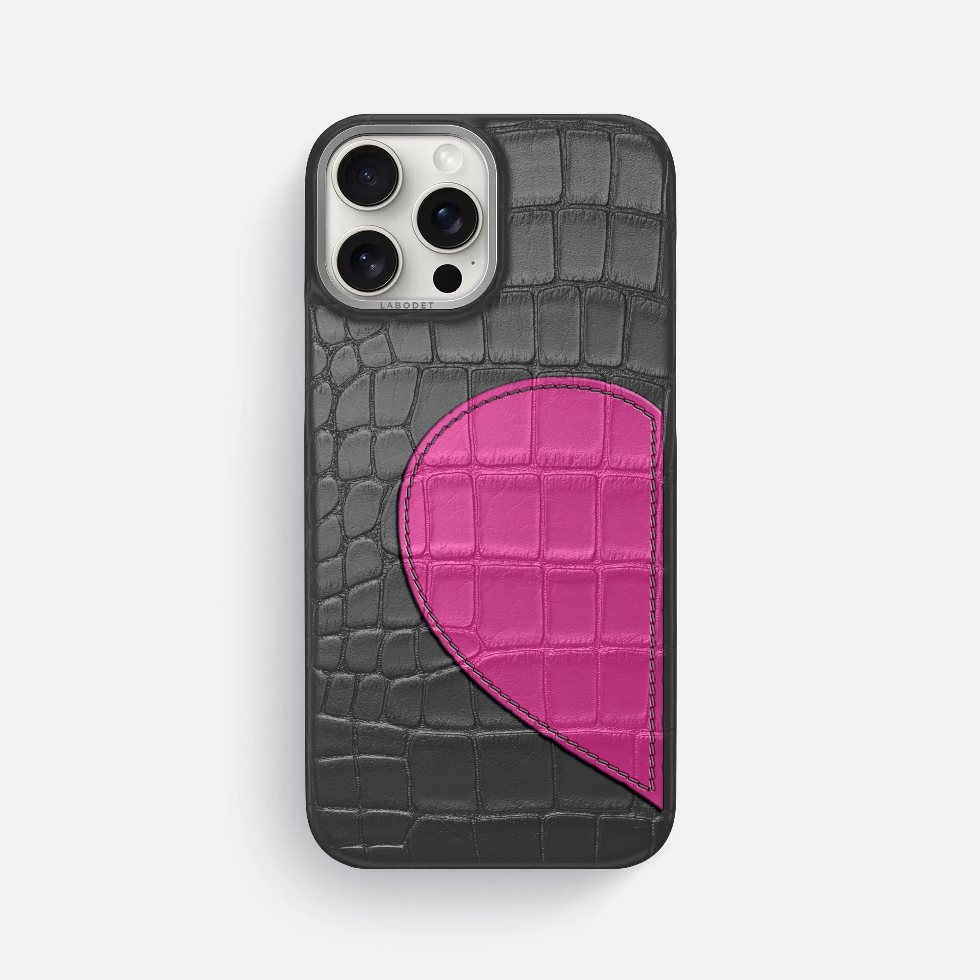 Protective Quality Light Edge Classic Case With Half Heart - Right For iPhone 16 Pro Max In Alligator
