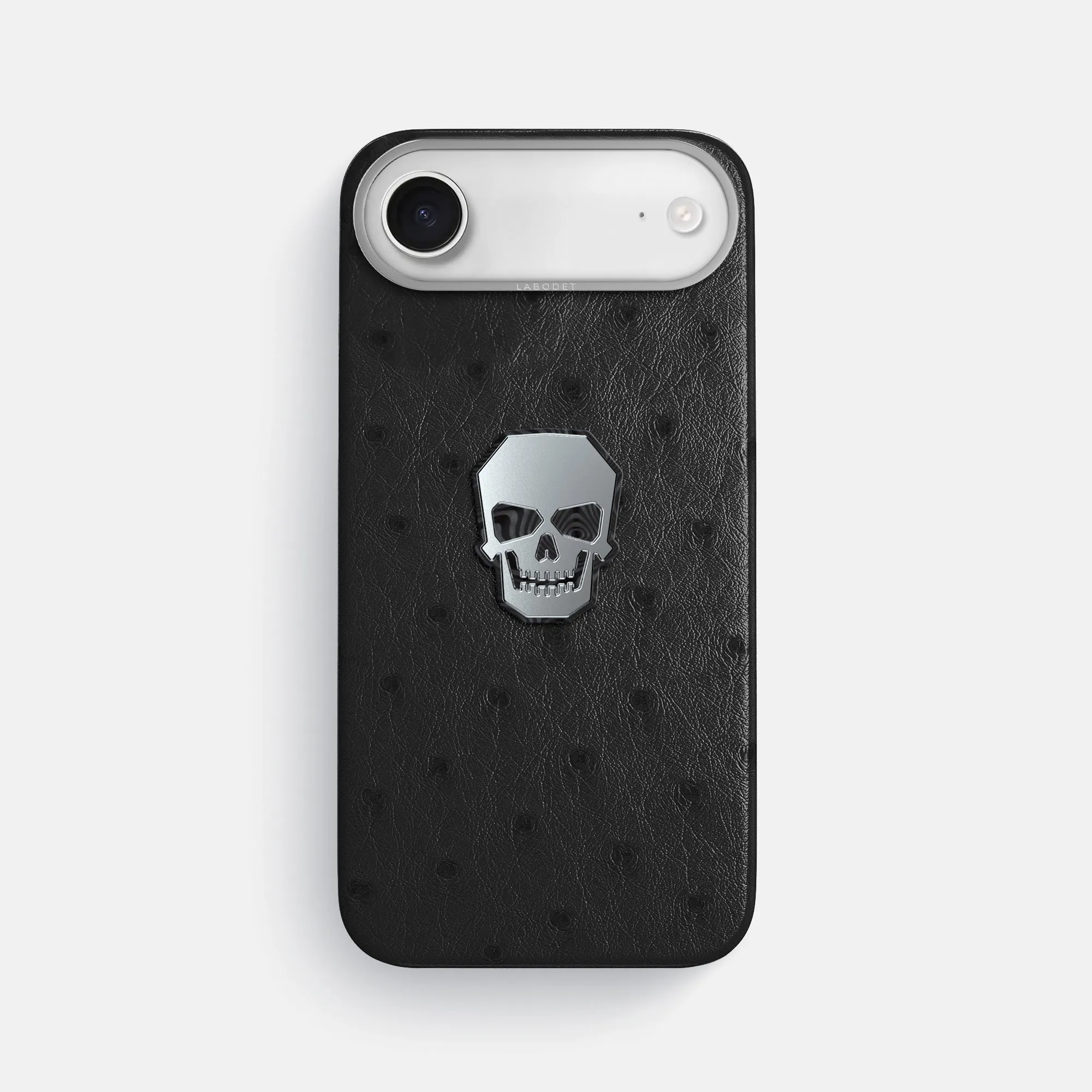 Classic Case With Titanium Skull For iPhone 17 Air In Ostrich Protective Frame
