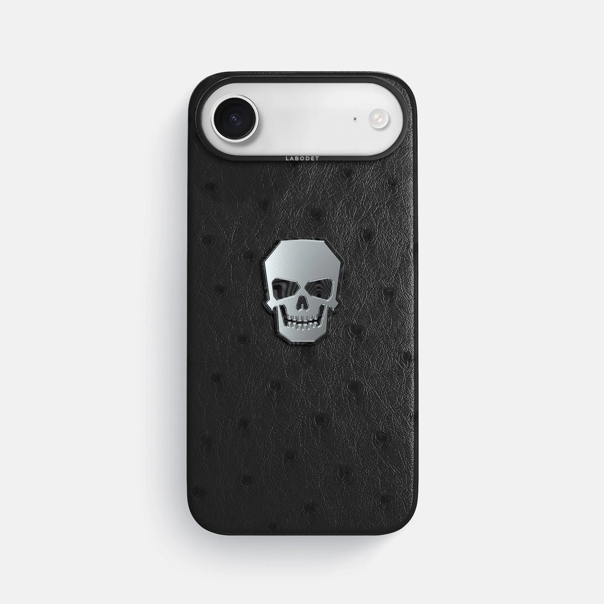 Flexible Design Textured Finish Classic Case With Titanium Skull For iPhone 17 Air In Ostrich