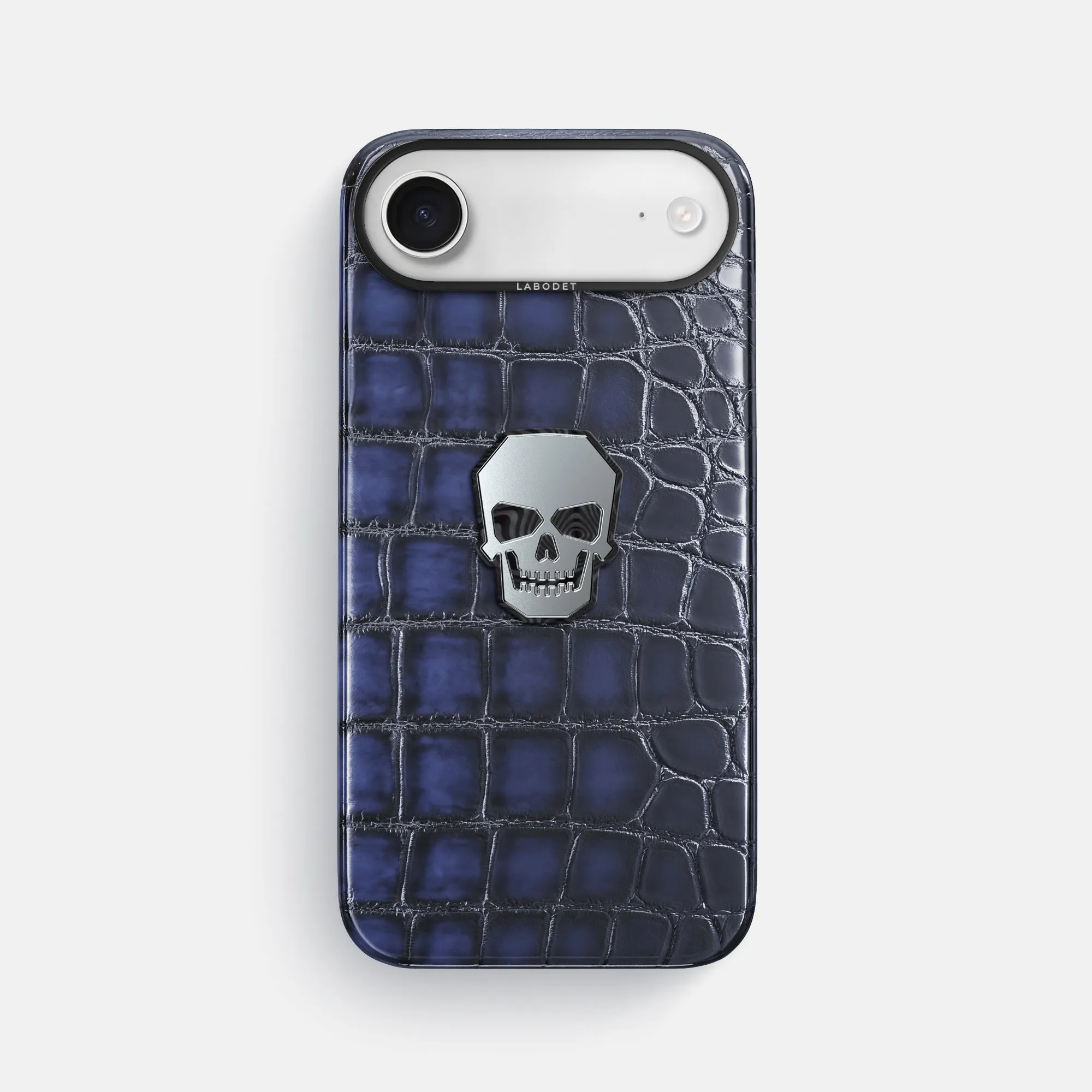 Classic Case With Titanium Skull For iPhone 17 Air In Patina Alligator Soft Protection Layer