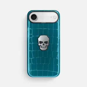Classic Case With Titanium Skull For iPhone 17 Air In Shiny Alligator Modern Look Slim Edge