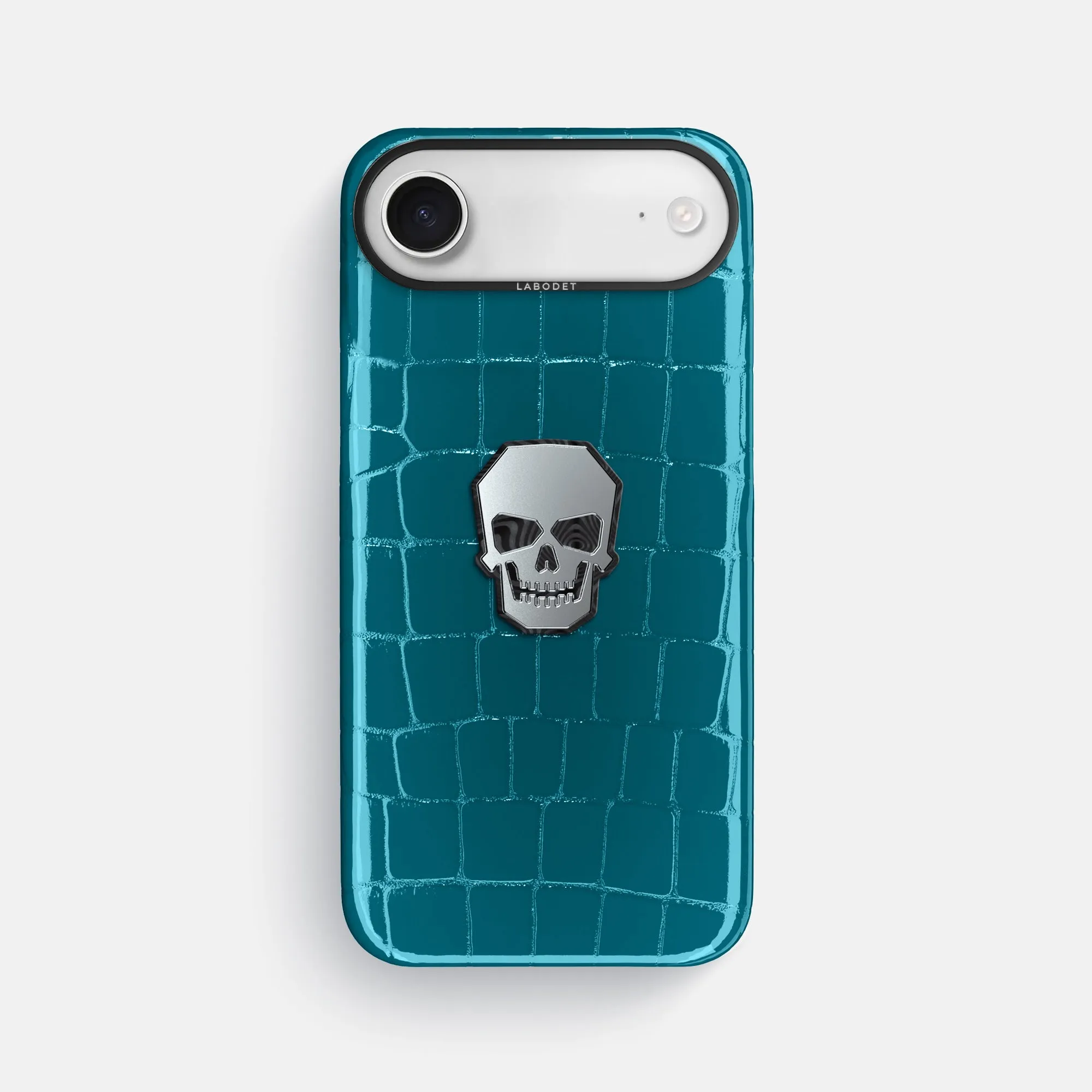 Classic Case With Titanium Skull For iPhone 17 Air In Shiny Alligator Modern Look Slim Edge