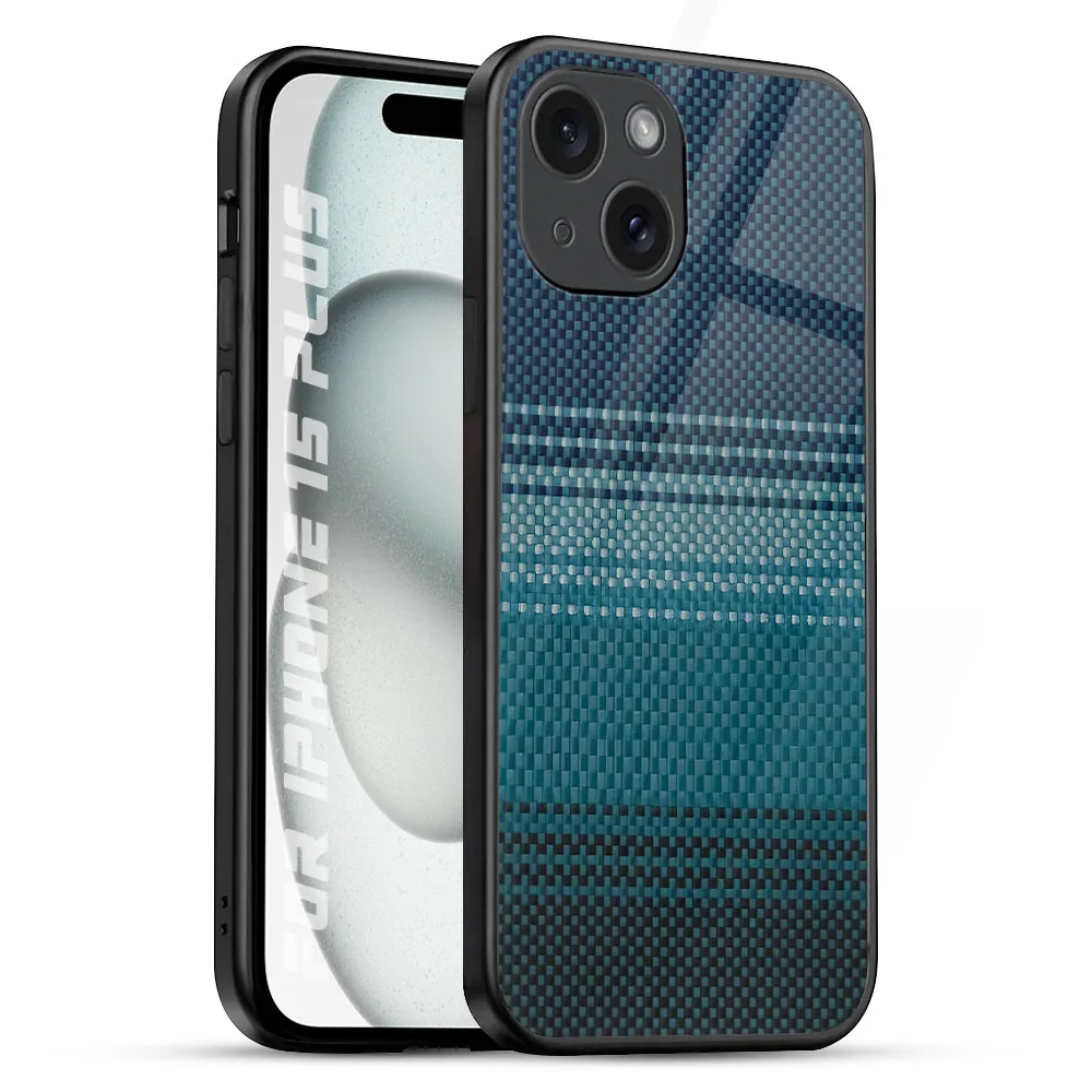 Portable Accessory Enhanced Durability Modern Rug Glass Case for iPhone 15 Plus