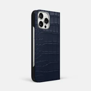 Folio Case For iPhone 16 Pro Max In Alligator Matte Pattern Design Elegant Design Layer